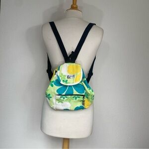 Local Design Made In Hawaii Floral with Front Pocket Small Backpack O/S Beach